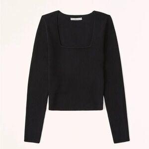 Abercrombie & Fitch Women’s Black Square neck Sweater Top
